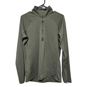 Patagonia Men Capilene Therm Midweight 1/4 Zip Base Layer M Olive Green STY44447